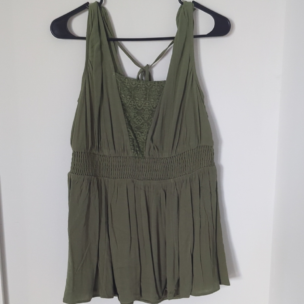 Torrid Olive Green Sleeveless Blouse